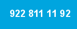922 811 11 92 922 811 11 92